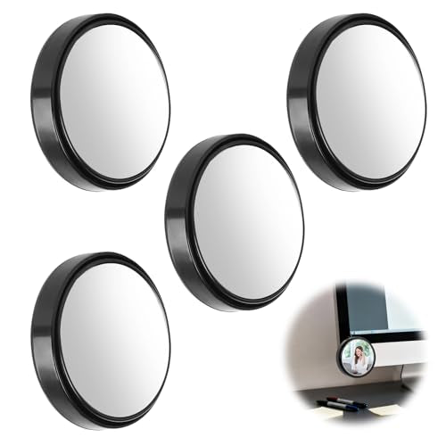 4PCS Adjustable Computer Monitor Rear View Mirrors for Office Cubicle Desk