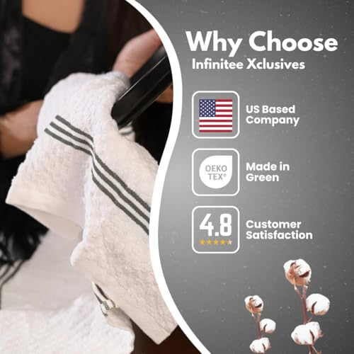 100% Cotton Kitchen Towels 6-Pack - 15x25 Absorbent Tea & Dish Towels