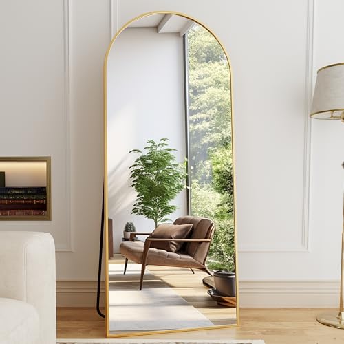 71"x26" Arched Full Length Mirror – Standing Floor Mirror with Gold Frame