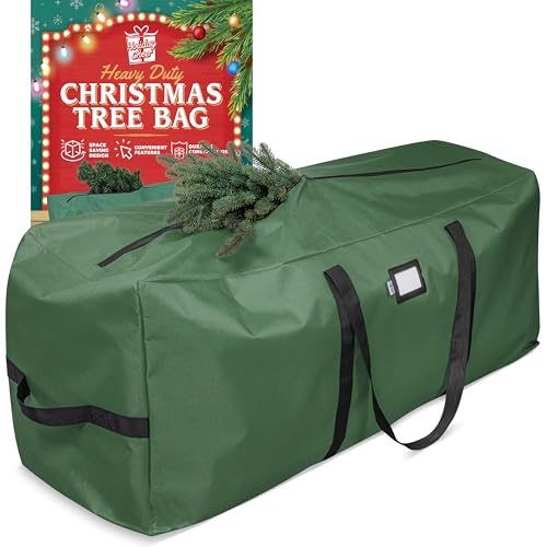 Holiday Spirit 9 Ft Tree Storage Bag - Heavy Duty 600D Canvas with Dual Zippers