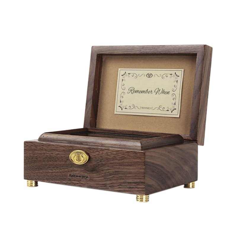 Wood Music Box with Rhymes - Handcrafted 30 Note Vintage Gift for Christmas & Birthdays