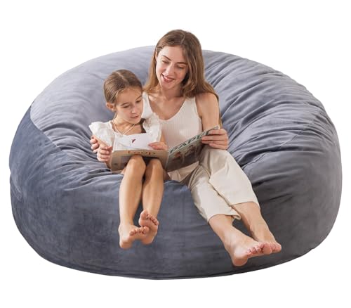3ft Memory Foam Bean Bag Chair - Ultra Soft Velvet Sofa, Dark Grey