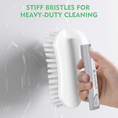 Heavy-Duty Scrub Brush Set with Stiff Bristles & Non-Slip Grip - 2 Pack