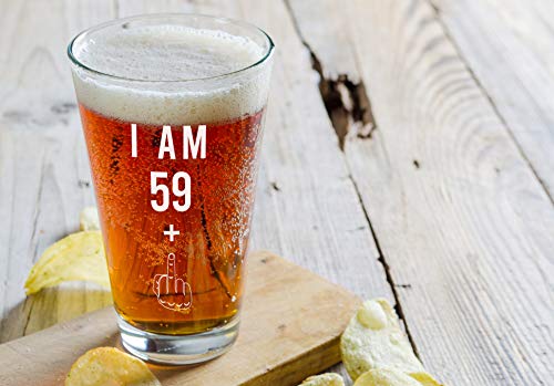 59 + 1 Funny 60th Birthday Beer Pint Glass - 16 oz Novelty Gift