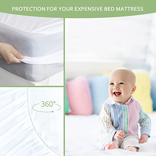 Moonsea Twin Waterproof Mattress Protector - Cooling Viscose Jersey Cover