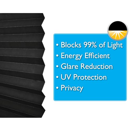 Blackout Pleated Paper Shade, 36" W x 72" L, 6 Pack - No Tools Installation