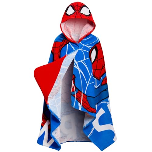Spider-Man Kids Hooded Towel - 100% Cotton Bath & Beach Poncho for Boys