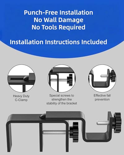 No-Drill Over-Blinds Curtain Rod Brackets for 1.3-2" Headrails - 2 Pack