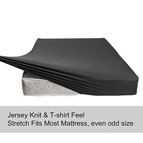 N&Y HOME Jersey Knit King Fitted Sheet - Soft 4-Way Stretch Deep Pocket
