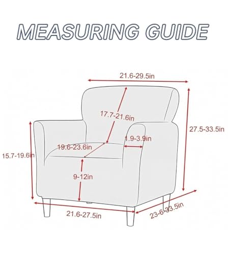 Stretch Velvet Armchair Slipcover with Arms - Anti-Slip Protector