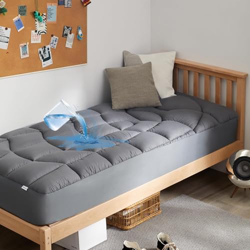 Twin XL Waterproof Mattress Pad - Noiseless Protector with Deep Pockets