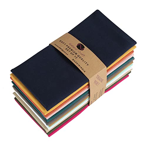 12-Pack Cotton Linen Cloth Napkins, 18x18 Inch Washable Table Napkins Set