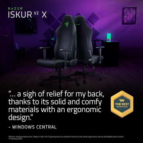 Ergonomic Gaming Chair with Built-In Lumbar Support and Fabric Finish