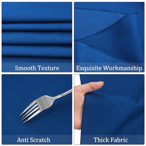 Fivenl 8-Pack Royal Blue Tablecloths 90x132 Inch Rectangular – 8ft/6ft Tables, Polyester, Washable, Wedding Banquet