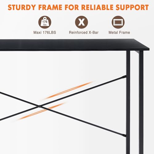 Sweetcrispy 40-Inch Small Computer Desk for Home Office Black
