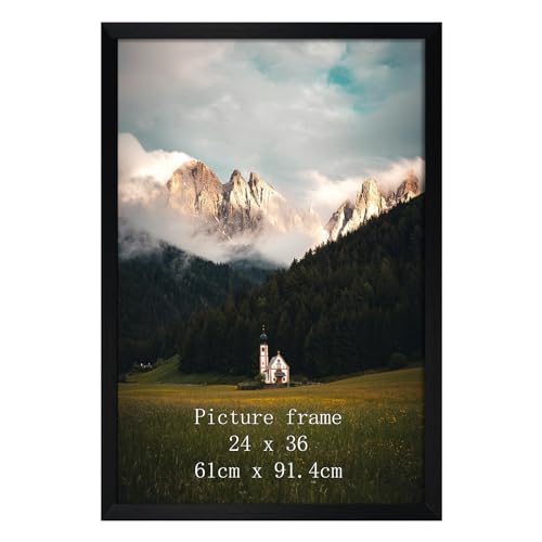 24x36 Metal Poster Frame - Sleek Black Picture Frame for Wall Display