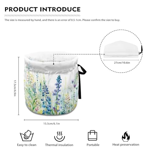 Floral Insulated Tea Cozy for 27-41 oz Teapots, Washable Thermal Kettle Cover