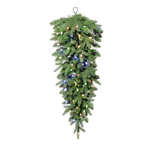 3ft Pre-Lit Artificial Christmas Teardrop Swag with LED Lights and Timer