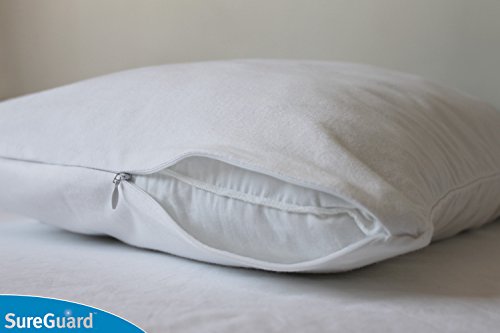 SureGuard Waterproof Pillow Protectors - Standard Size Cotton Covers (Set of 2)