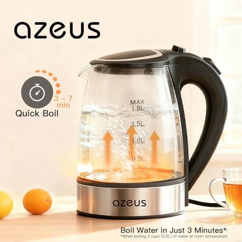 1.8L Electric Tea Kettle, Double-Wall Anti-Scalding Stainless Steel Pot