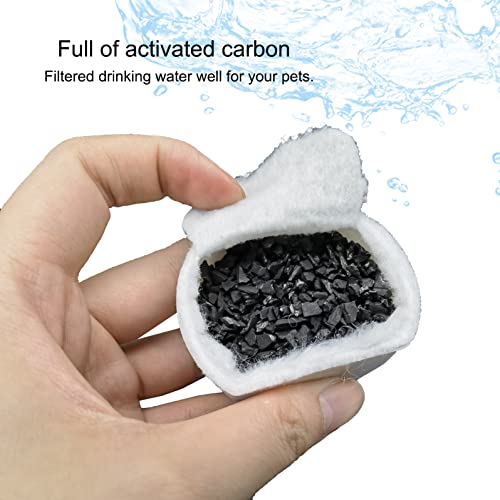 Pet Water Fountain Replacement Filters - 16 Pack (8 Carbon, 8 Foam)
