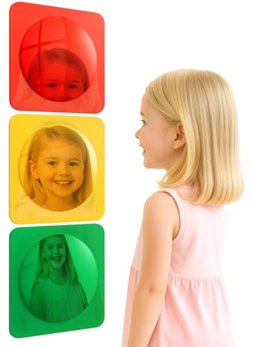 3-Piece Sensory Bubble Wall Mirror Set - 10x10 Inch Shatterproof Acrylic