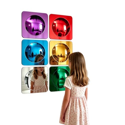 6-Piece Sensory Bubble Wall Mirror Set, Shatterproof Acrylic Wall Decor