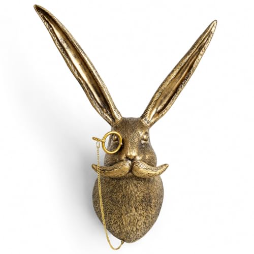 Gold Animal Head Wall Sculpture Modern Resin Wall Decor for Home Office