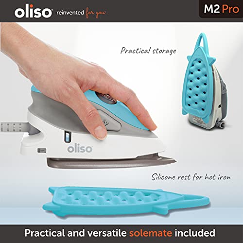 Oliso M2Pro Mini Travel Steam Iron Turquoise 1000W Dual Voltage Portable Iron