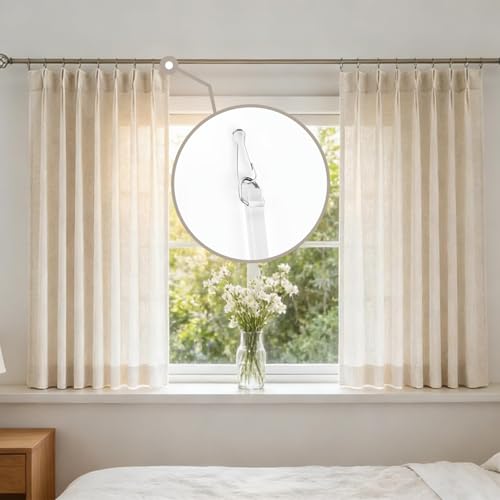 17-Inch Invisible Acrylic Curtain Pull Wand Set - 2 Pack