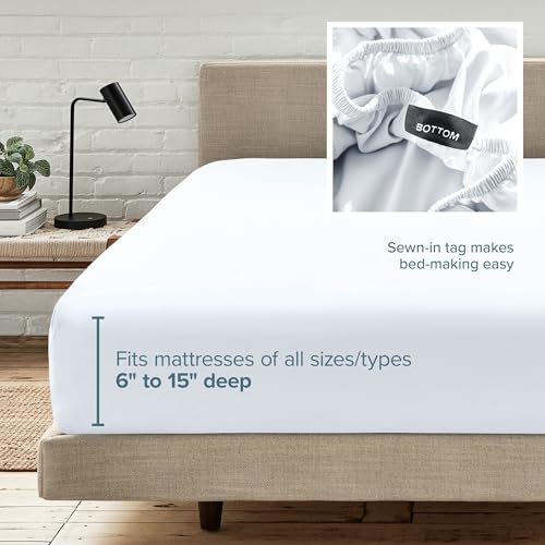 Bare Home Ultra-Soft Microfiber King Fitted Sheet - Deep Pocket, White