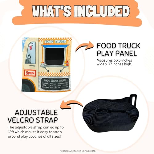 Food Truck Play Panel for Kids Foam Sofa with Adjustable Velcro Strap