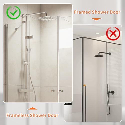7.5-Inch Stainless Steel Shower Door Towel Hooks for 3/8-Inch Glass, 2 Pack