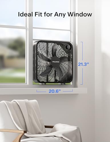 20-Inch 3-Speed Box Fan with 2295 CFM Airflow and Portable Design