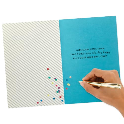Birthday Wishes Greeting Card with Confetti Design and Envelope