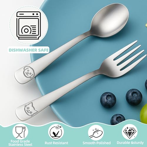 Stainless Steel Toddler Utensils Set 14-Piece Kids Silverware