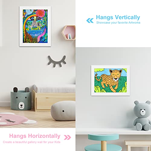 2-Pack Kids Art Frames 8.5x11 Front Opening Changeable Artwork Display White