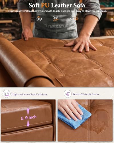 3-Piece Faux Leather Sofa Set with USB Charging Ports and Storage Pockets