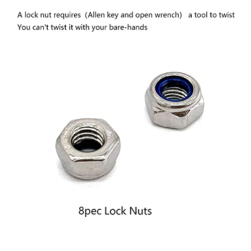 Universal Bed Frame Hardware Kit - 3-Inch Stainless Steel Bolts & Lock Nuts