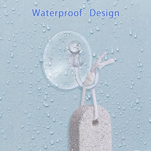 20Pcs 1.2 Inch Clear Plastic Suction Cup Hooks for Glass Windows and Walls