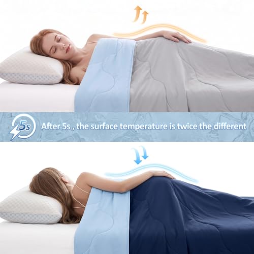 Cooling Comforter King Size - Lightweight & Reversible Blanket for Hot Sleepers
