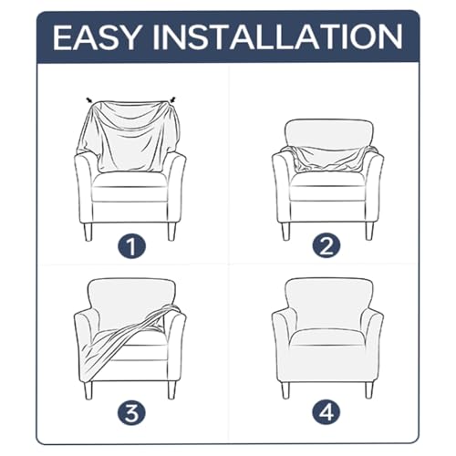 Stretch Velvet Armchair Slipcover with Arms - Anti-Slip Protector