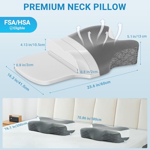CPAP Pillow for Sleep Apnea Relief | Ergonomic Neck Support, Adjustable Height & Firmness