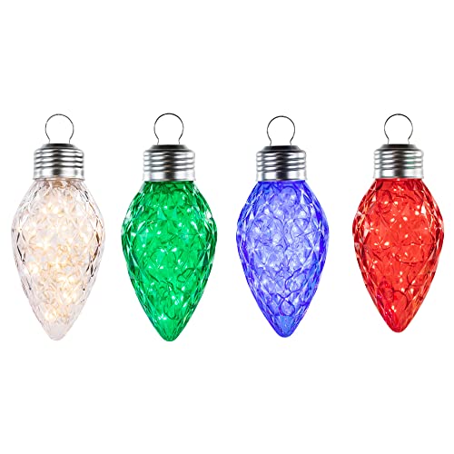Northlight 12 ft LED C9 Faceted Twinkle Christmas Lights – Multi-Color on White Wire