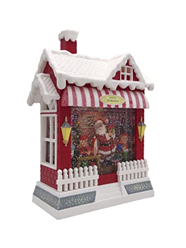 Victory Creative 10-Inch Christmas Santa Snow Globe with Music & USB Light