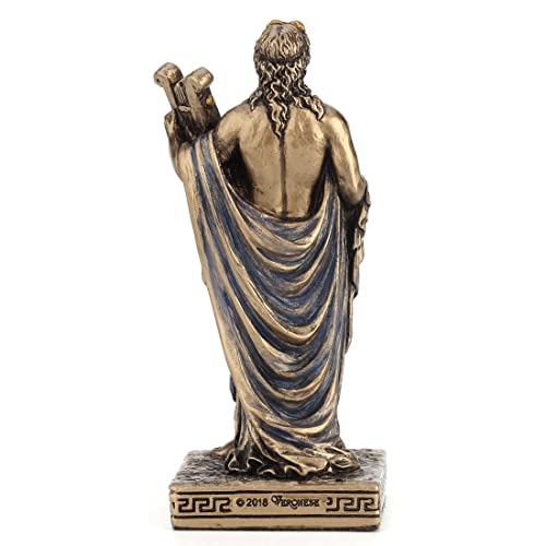 Apollo Greek God Miniature Figurine, Bronze Finish Polyresin Statue