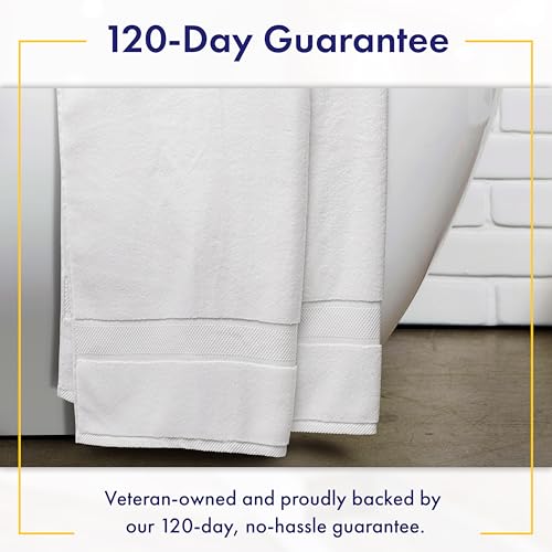 6-Piece Organic Cotton Bath Towel Set - Ultra Soft & Plush 700GSM White