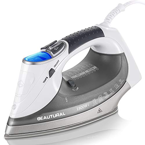 BEAUTURAL 1800W Digital Steam Iron with LCD Screen & Ceramic Soleplate