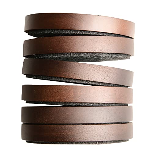 Wood Coaster Set of 6 – 4.3 Inch Absorbent Felt Cup Holders for Wooden Tables