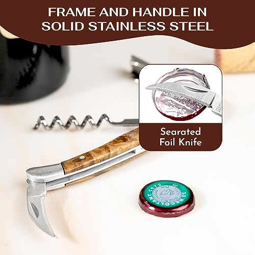 Wine Chic Rosewood Premium Waiter's Corkscrew with Foil Cutter & Bottle Opener